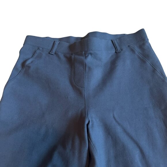 Quince Navy Blue Pull-On Cropped Length Pants Slacks Stretch Pointe Medium P - Picture 2 of 11
